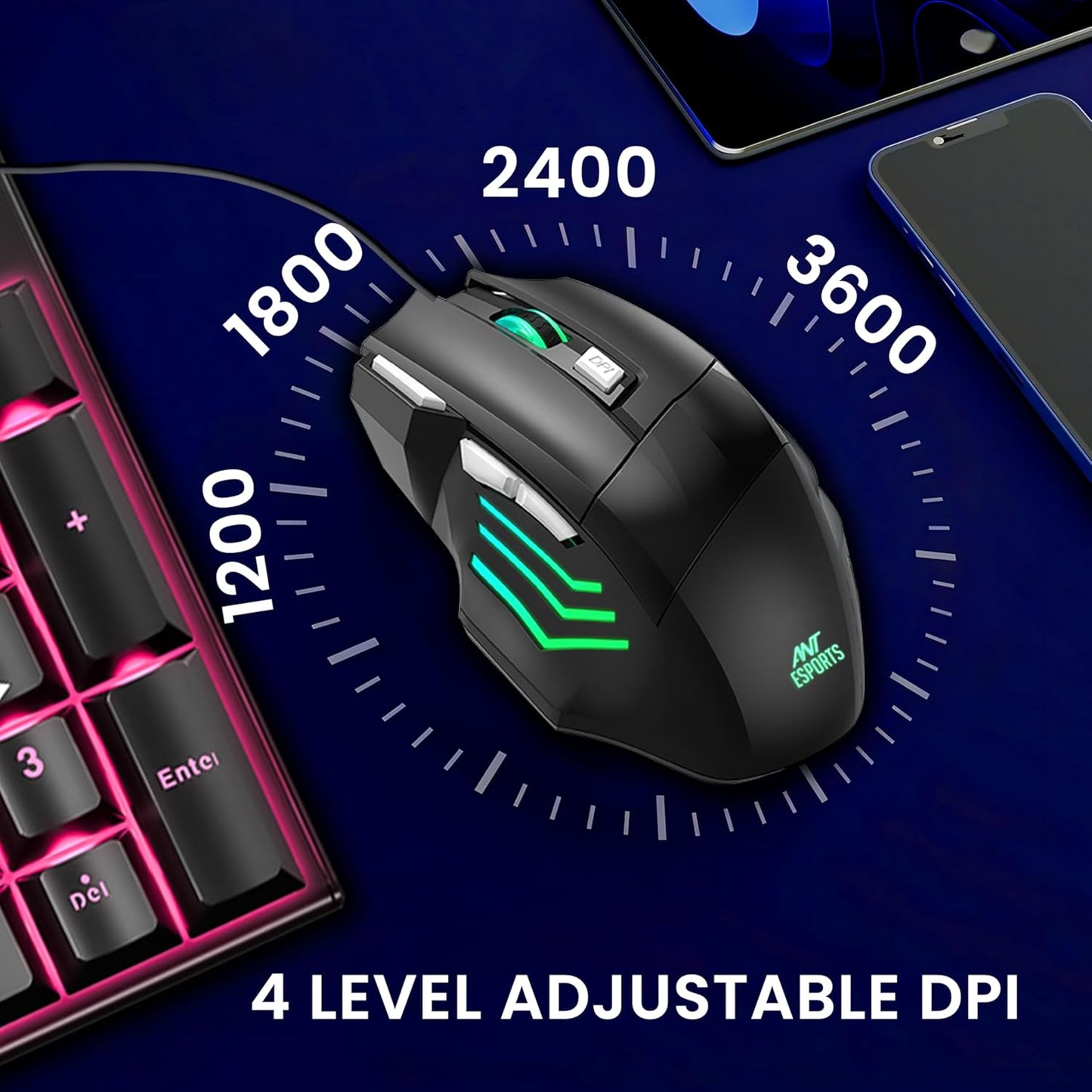 Ant Esports Thunder 30 Wired Mechanical Keyboard & Mouse Gaming Combo (Red Switches) - Black (R-41179400)