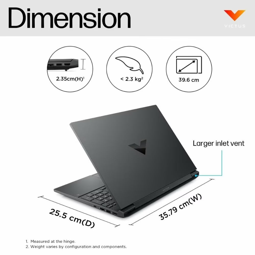 HP Victus 15 15-fa2700TX Gaming Laptop (Intel Core i5-13420H/16 GB/512 GB SSD/6GB-Geforce/Windows 11 Home/MSOffice/Full HD), 39.62 cm - 15.6 inch, Mica Silver