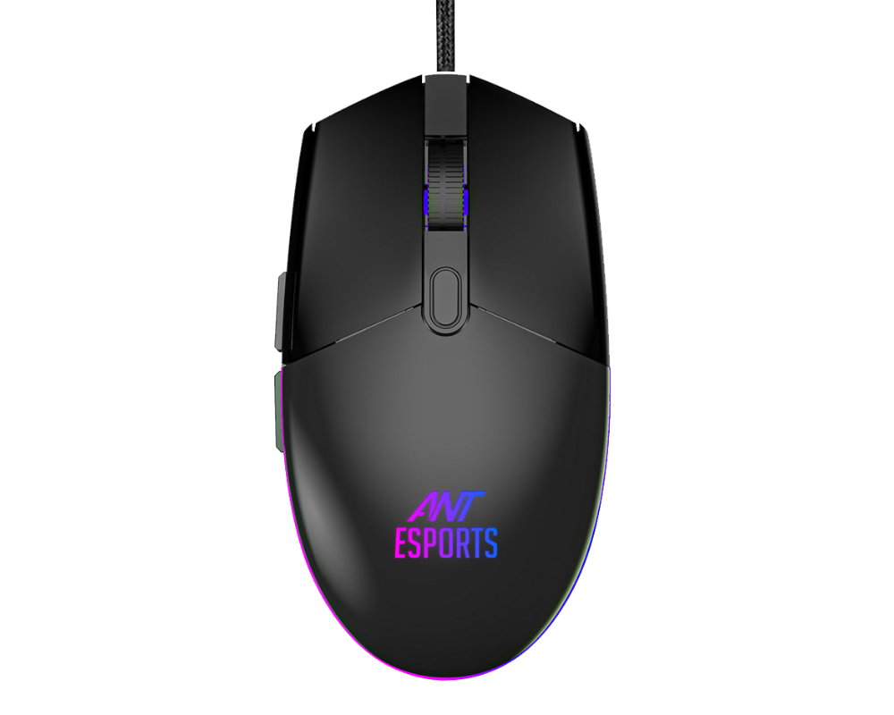 Ant Esports GM60 3600DPI RGB Wired Gaming Mouse Black