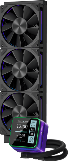 Ant Esports Glacius-360D 360mm ARGB AM5/LGA1851 Black AIO Liquid Cooler with display