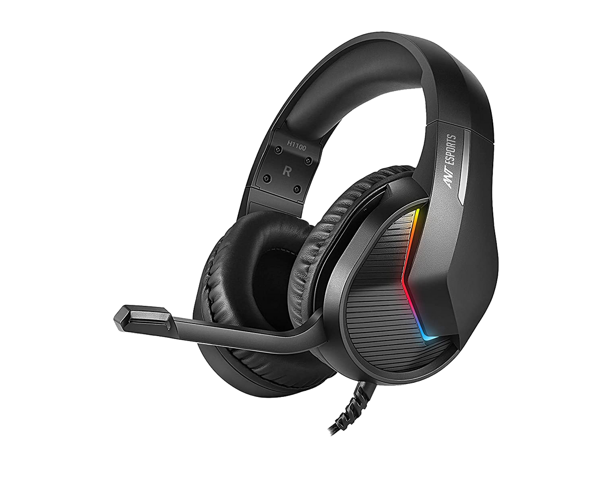 Ant Esports H1100 Pro Wired RGB Black Headphone 50mm Drivers