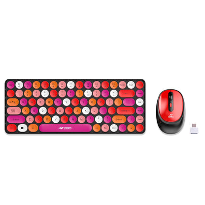 Ant Esports WKM33 Wireless Retro Keyboard and Mouse Combo – Cherry Red