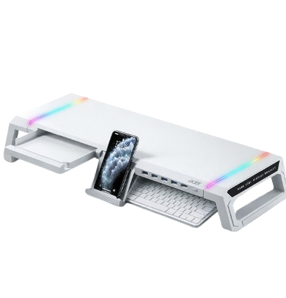 Acer Ergo Monitor Stand, RGB Lighting, 4-Port USB Hub, (white)