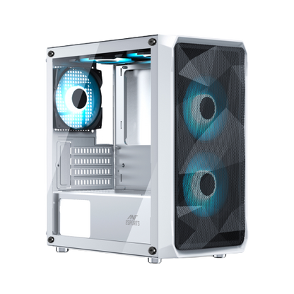 Ant Esports 100 Air Mini Tower (M-ATX/ITX) Gaming Cabinet White 2x120mm Fans