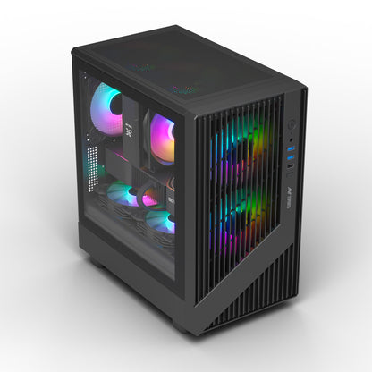 Ant Esports 120 Air Mini Tower M-ATX M-ITX Black Cabinet 3x120mm Static RGB Fans