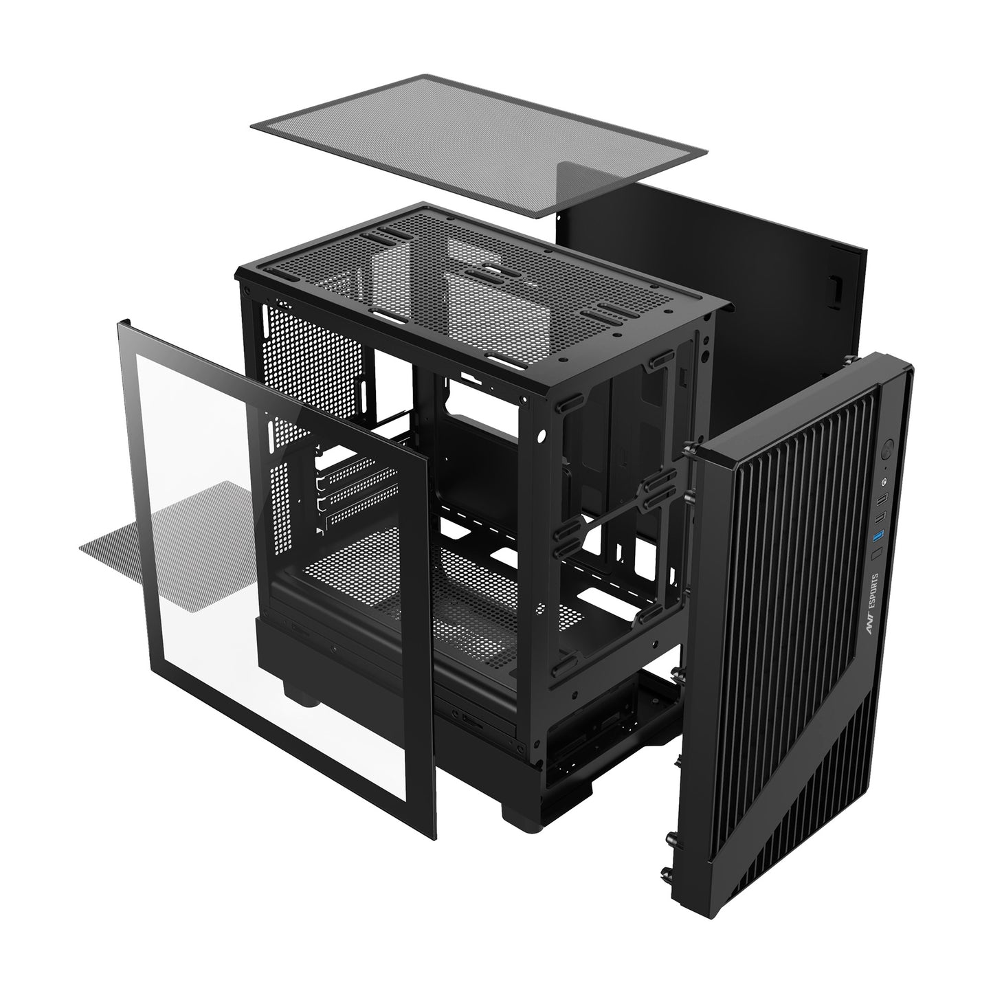 Ant Esports 120 Air Mini Tower M-ATX M-ITX Black Cabinet 3x120mm Static RGB Fans