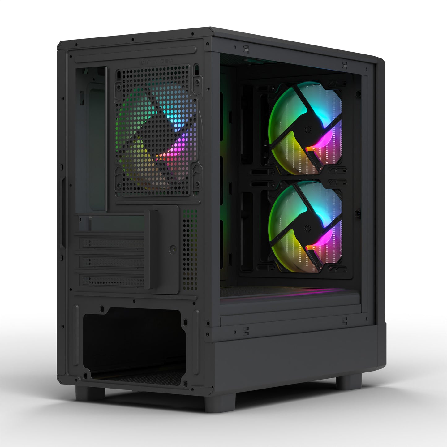 Ant Esports 120 Air Mini Tower M-ATX M-ITX Black Cabinet 3x120mm Static RGB Fans