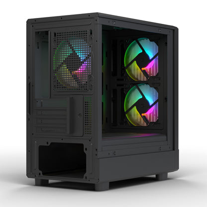 Ant Esports 120 Air Mini Tower M-ATX M-ITX Black Cabinet 3x120mm Static RGB Fans