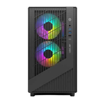 Ant Esports 120 Air Mini Tower M-ATX M-ITX Black Cabinet 3x120mm Static RGB Fans