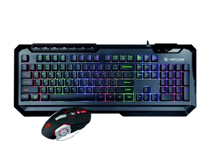 LAPCARE LGC-003 RGB Rainbow Gaming Keyboard and Mouse Combo (Black)