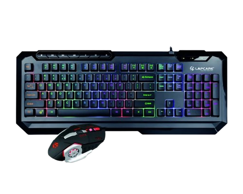 LAPCARE LGC-003 RGB Rainbow Gaming Keyboard and Mouse Combo (Black)