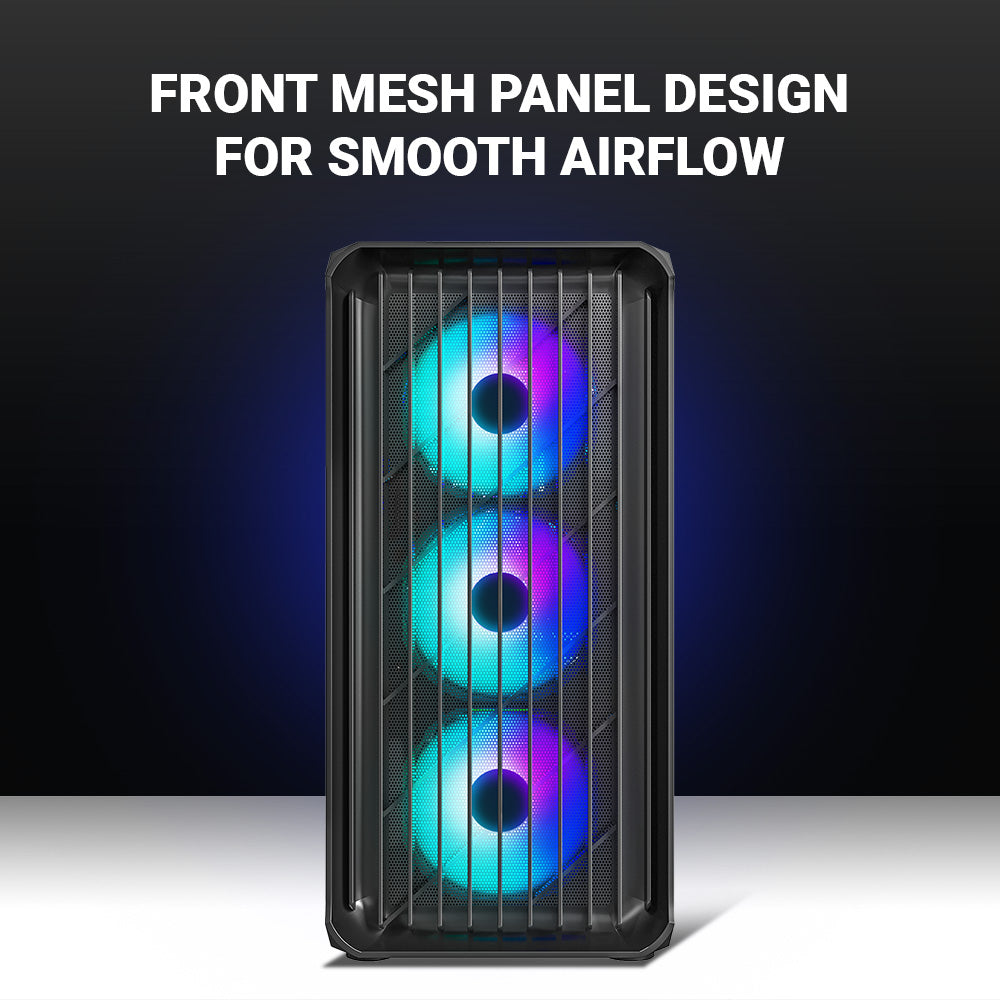 Ant Esports 205 Mini 6F Mini-Tower Micro-ATX, Mini-ITX Black Cabinet 6x120mm