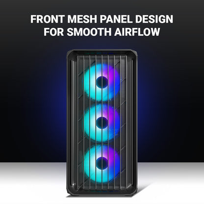 Ant Esports 205 Mini 6F Mini-Tower Micro-ATX, Mini-ITX Black Cabinet 6x120mm