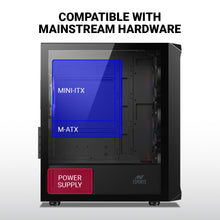 Ant Esports 205 Mini 6F Mini-Tower Micro-ATX, Mini-ITX Black Cabinet 6x120mm