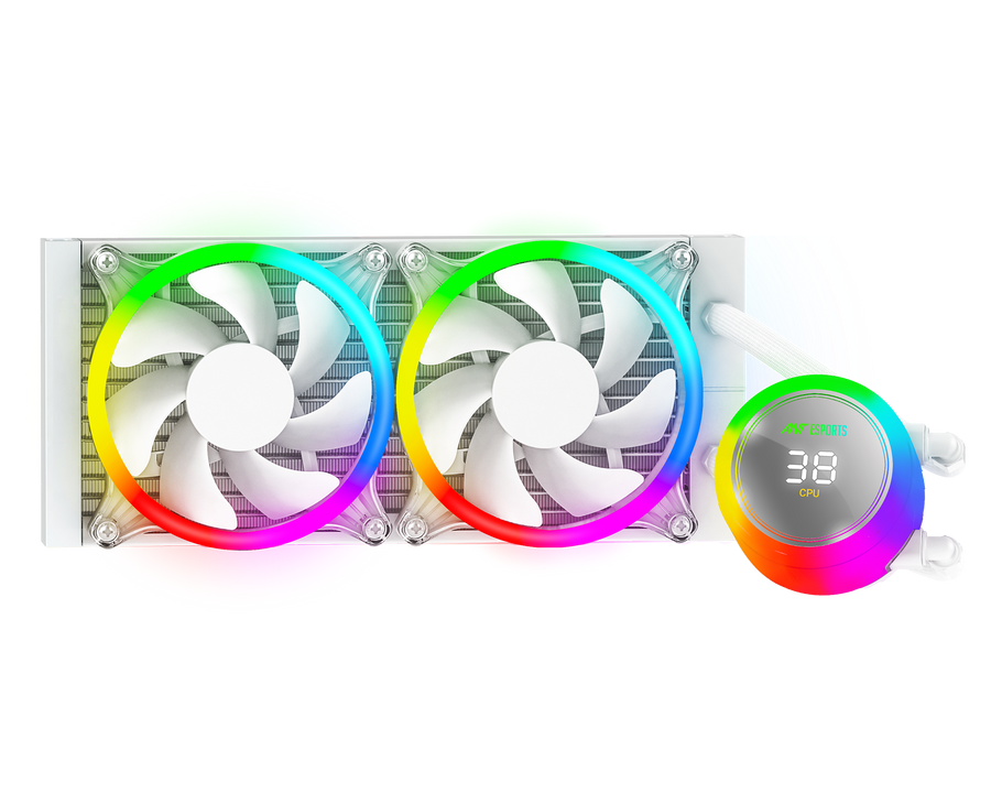 Ant Esports ICE Chroma 240mm ARGB AM5/LGA1851 White AIO Liquid Cooler
