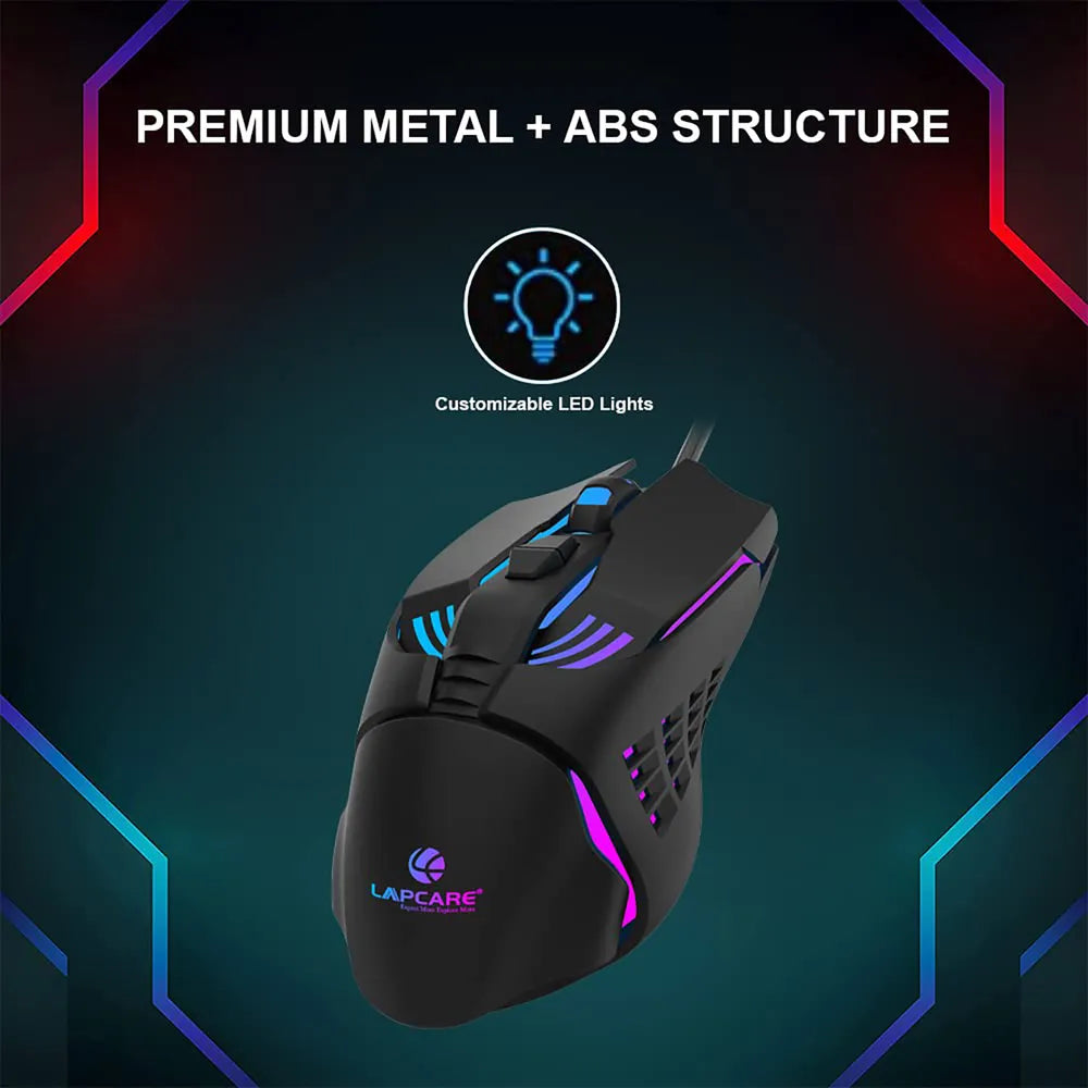 LAPCARE Champ LGM-105 Wired Gaming Mouse (Black)