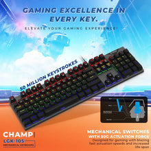 LAPCARE Champ (LGK-105) Full Anti Ghosting Mechanical RGB Gaming USB-A Keyboard, Blue Axis Keys