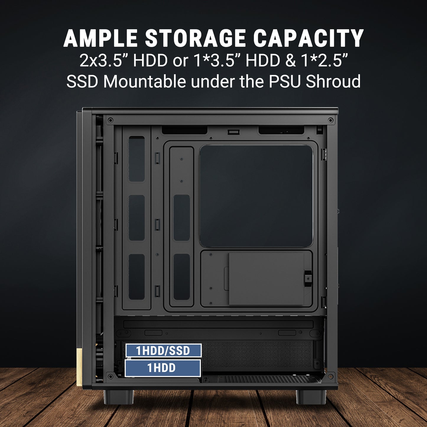 Ant Esports 300 Air Mini Tower Micro-ATX, Mini-ITX Computer Black Cabinet 3x120mm Fans