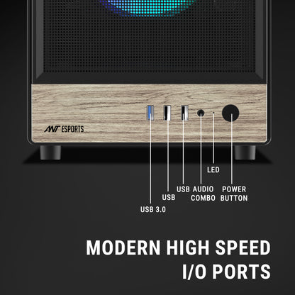 Ant Esports 300 Air Mini Tower Micro-ATX, Mini-ITX Computer Black Cabinet 3x120mm Fans
