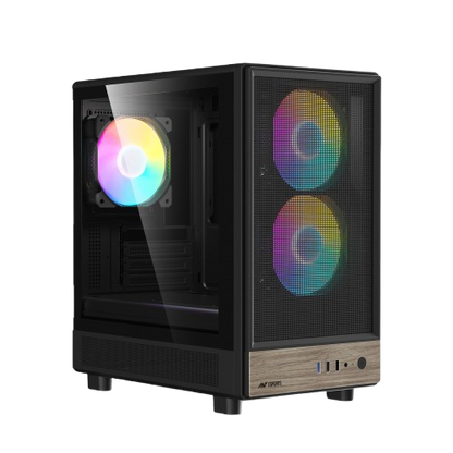 Ant Esports 300 Air Mini Tower Micro-ATX, Mini-ITX Computer Black Cabinet 3x120mm Fans