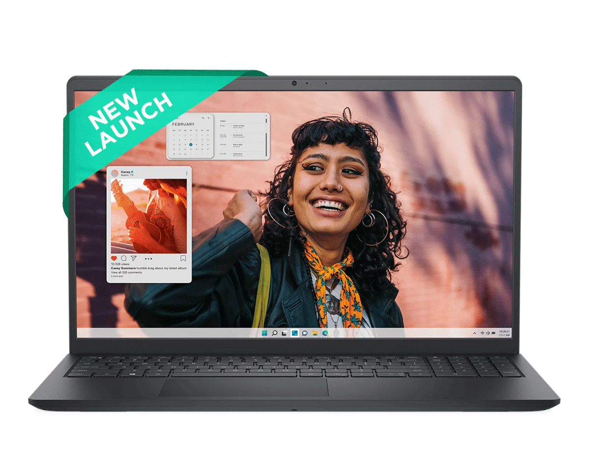 Dell 15 Laptop, Intel Core 3 100U Processor, 8GB, 512GB, Intel UHD Graphics Graphics, 15.6" FHD 120Hz IPS 250 nit Display, 12 Months Mcafee, Win 11 + Office H&S 2024, Black