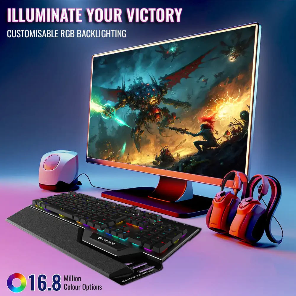 LAPCARE Champ (LGK-108) Full Anti ghosting Mechanical RGB Gaming Keyboard