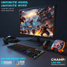 LAPCARE Champ (LGK-105) Full Anti Ghosting Mechanical RGB Gaming USB-A Keyboard, Blue Axis Keys