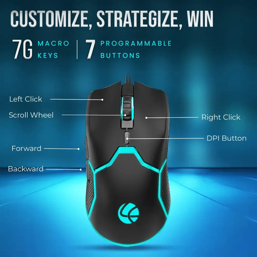 Lapcare Champ Razor Gaming RBG Mouse 3600dpi (LGM-204)