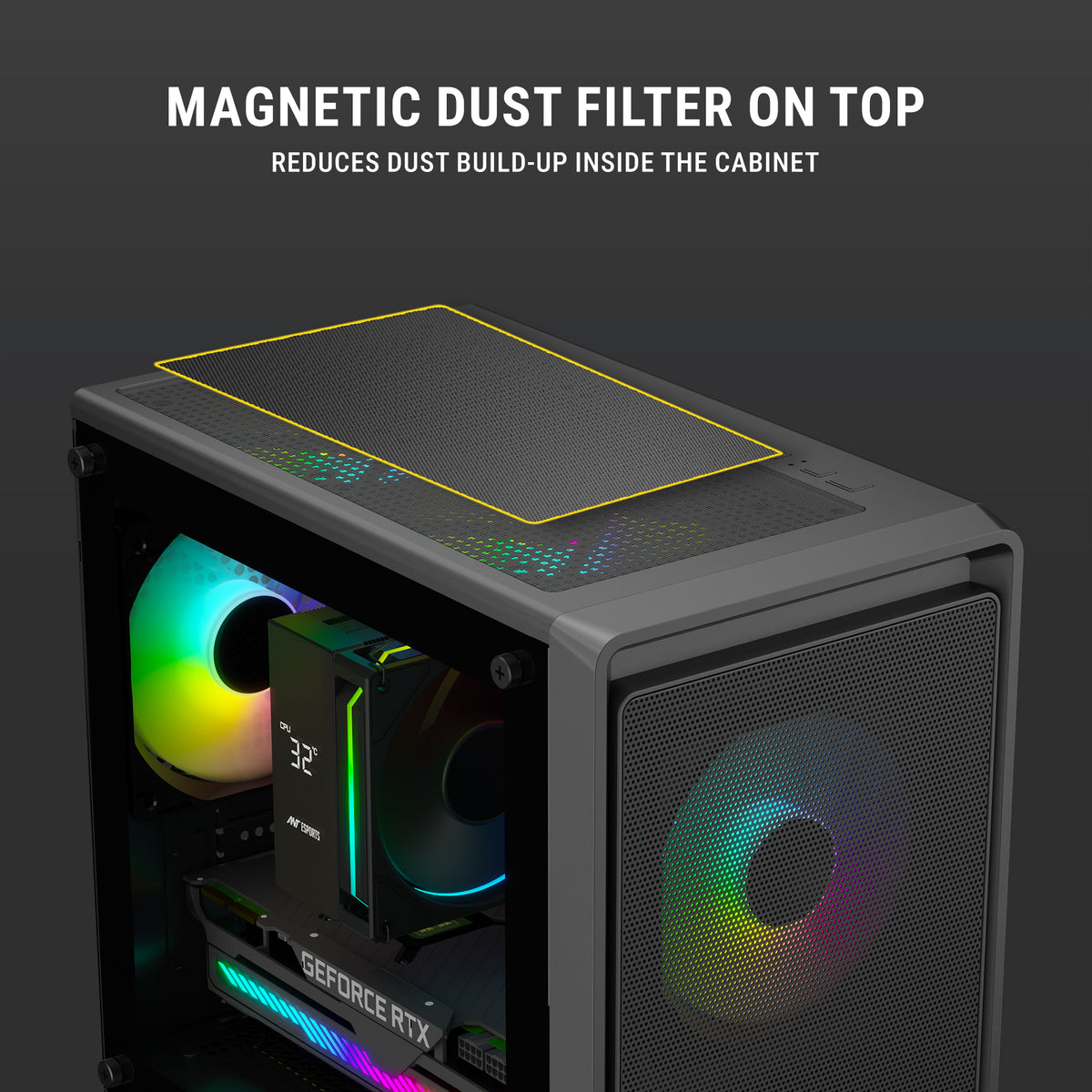 Ant Esports 400 Air mini (M-ATX/M-ITX) Black Cabinet 3x120mm Fans