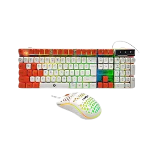 FRONTECH Nova Knight Gaming Keyboard and Mouse (KB-0043, Orange & White)