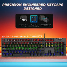 LAPCARE Champ (LGK-105) Full Anti Ghosting Mechanical RGB Gaming USB-A Keyboard, Blue Axis Keys