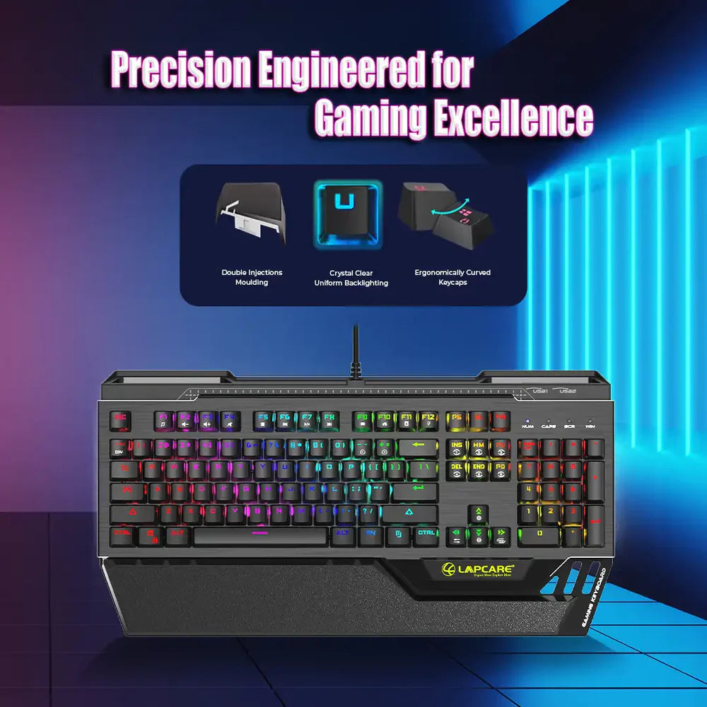 LAPCARE Champ (LGK-108) Full Anti ghosting Mechanical RGB Gaming Keyboard