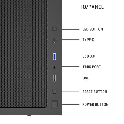 Ant Esports 511 Air 5F Mid Tower (E-ATX/ATX/M-ATX/M-ITX) Black Cabinet 2x120mm 3x140mm Fans
