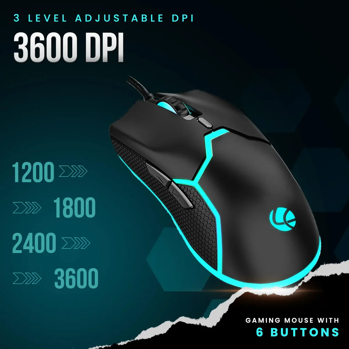 Lapcare Champ Razor Gaming RBG Mouse 3600dpi (LGM-204)