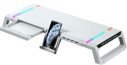 Acer Ergo Monitor Stand, RGB Lighting, 4-Port USB Hub, (white)