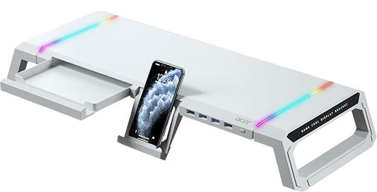 Acer Ergo Monitor Stand, RGB Lighting, 4-Port USB Hub, (white)