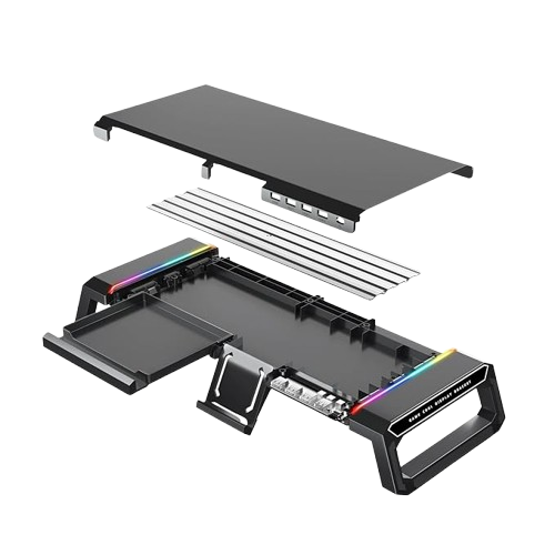 Acer Ergo Monitor Stand, RGB Lighting, 4-Port USB Hub(Black)