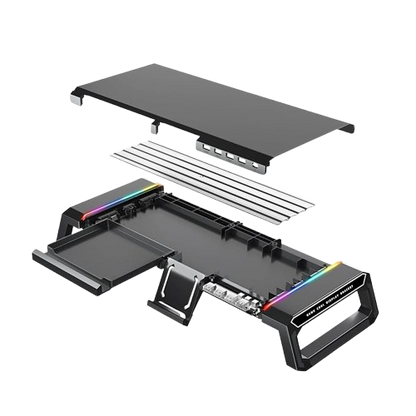 Acer Ergo Monitor Stand, RGB Lighting, 4-Port USB Hub(Black)