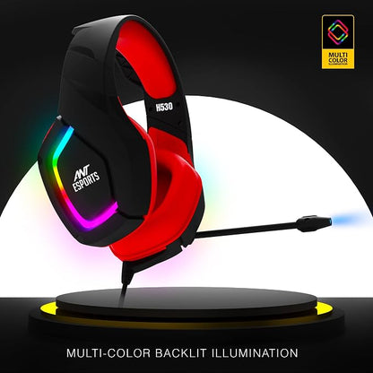 Ant Esports H530 RGB Gaming Headset - Black Red