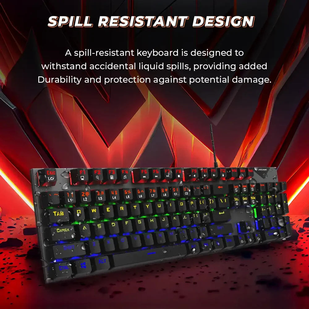 LAPCARE Champ (LGK-105) Full Anti Ghosting Mechanical RGB Gaming USB-A Keyboard, Blue Axis Keys