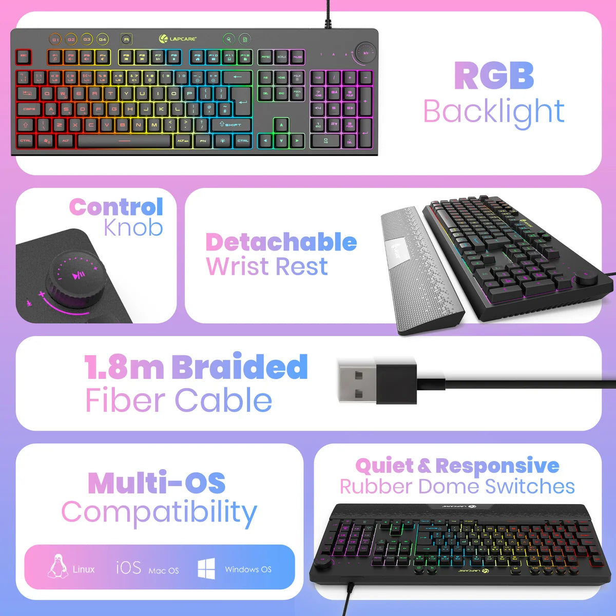 Lapcare Champ LGK-111 Gaming Keyboard (Black