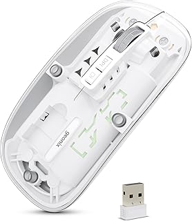 Geonix Crystal 2.4G+BT Wireless Mouse (White)