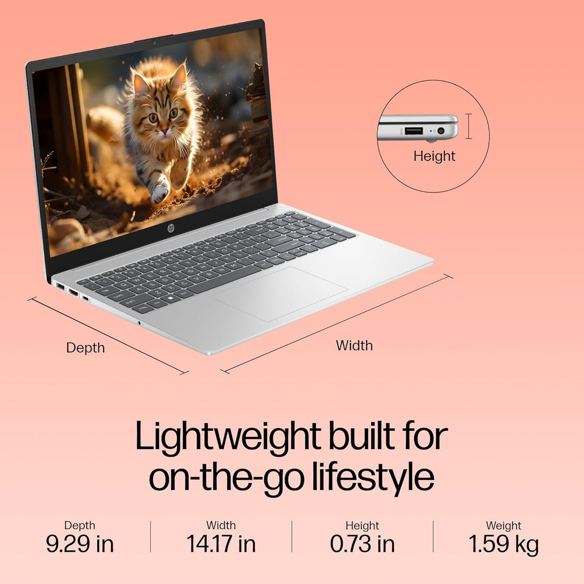 HP 15, 12 Gen Intel Core i5-1235U, 8GB DDR4, 512GB SSD, 15.6-inch(39.6cm), Anti-glare, Micro-edge, FHD Laptop, Intel UHD Graphics, 1080p FHD camera, Backlit KB(Win11, Office21, Silver,1.59kg) fd0070TU