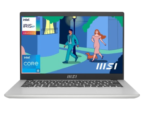 MSI Laptop Modern 14 - C12M i5 12th Gen, 8 GB RAM, 512 GB SSD, Windows, MS Office, Silver, 14" Dsiplay