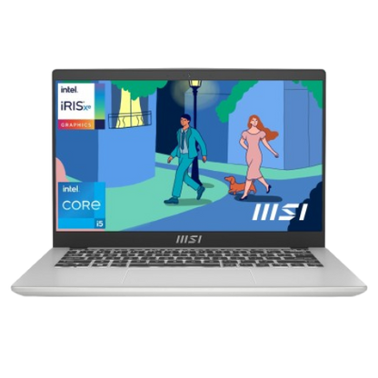 MSI Laptop Modern 14 - C12M i5 12th Gen, 8 GB RAM, 512 GB SSD, Windows, MS Office, Silver, 14" Dsiplay
