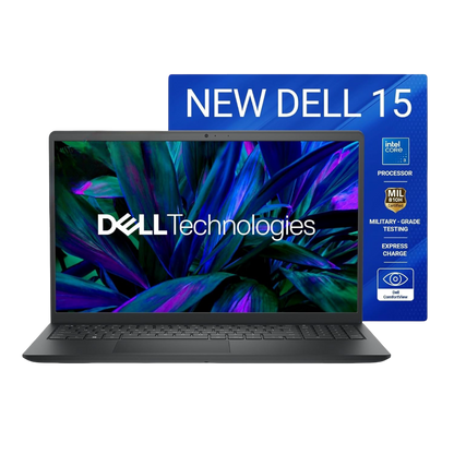 Dell 15 Laptop, Intel Core 3 100U Processor, 8GB, 512GB, Intel UHD Graphics Graphics, 15.6" FHD 120Hz IPS 250 nit Display, 12 Months Mcafee, Win 11 + Office H&S 2024, Black