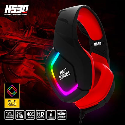 Ant Esports H530 RGB Gaming Headset - Black Red