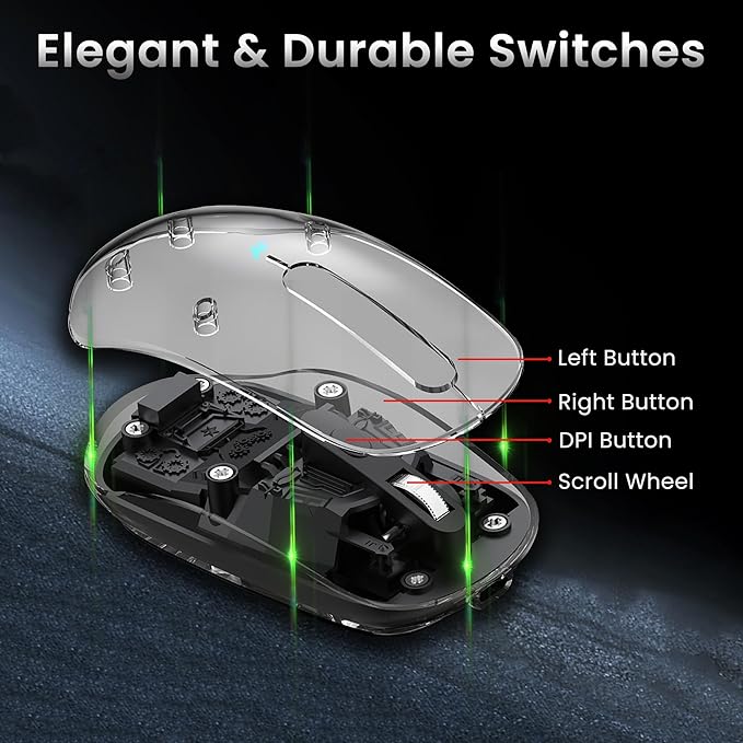 Ant OM140 PRO Wireless Optical Mouse - Black & Transparent