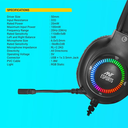 Ant Esports H580 Pro LED Gaming Headset