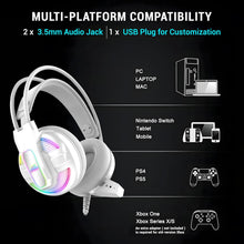Ant Esports H525 Pro RGB Gaming Headset Gaming Over Ear Wired Headphones with Mic Mobile_White